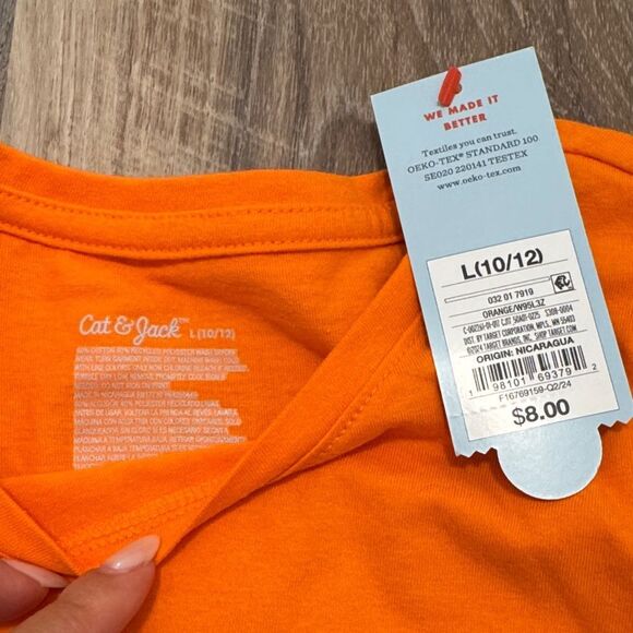Cat & Jack Orange Long Sleeve Halloween Tee - Picture 3 of 4
